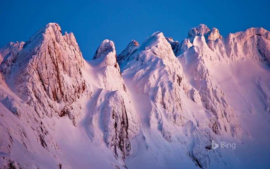 Sunset over Los Argaos mountains, Picos de Europa, Asturias, Spain