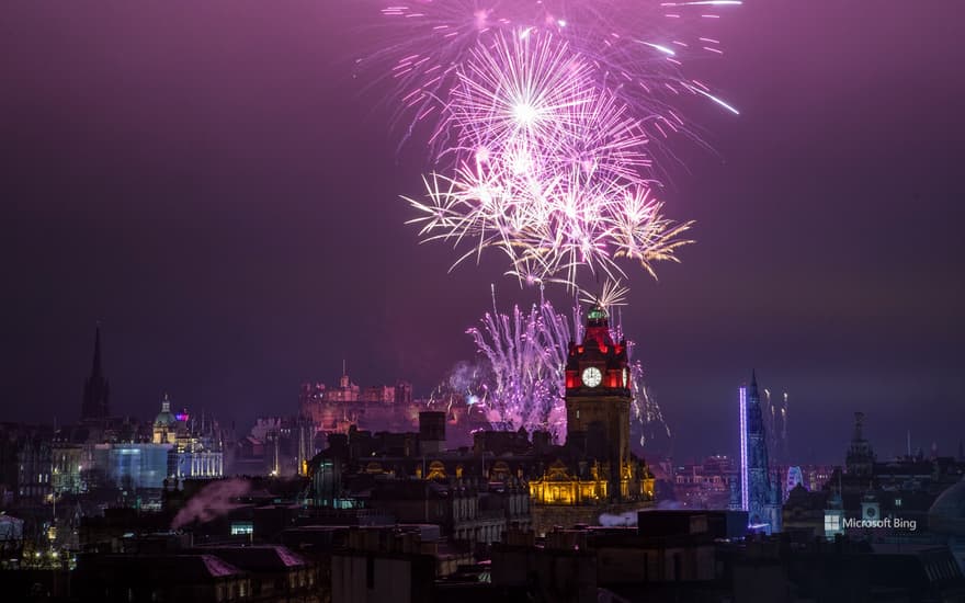 Fireworks in Edinburgh, Scotland