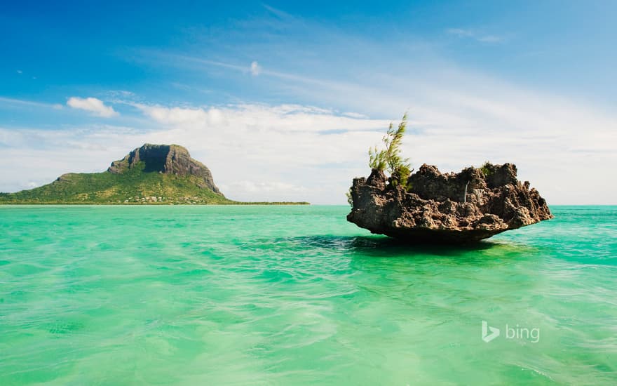 Le Morne Brabant mountain and islet, Mauritius