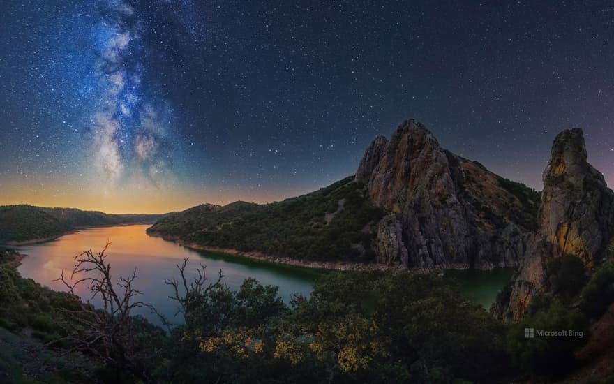 Milky Way over the Tagus river, Monfragüe National Park, Spain