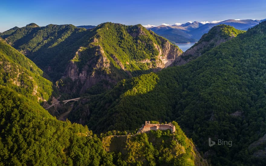 Poenari Castle on Mount Cetatea, Făgăraș Mountains, Romania