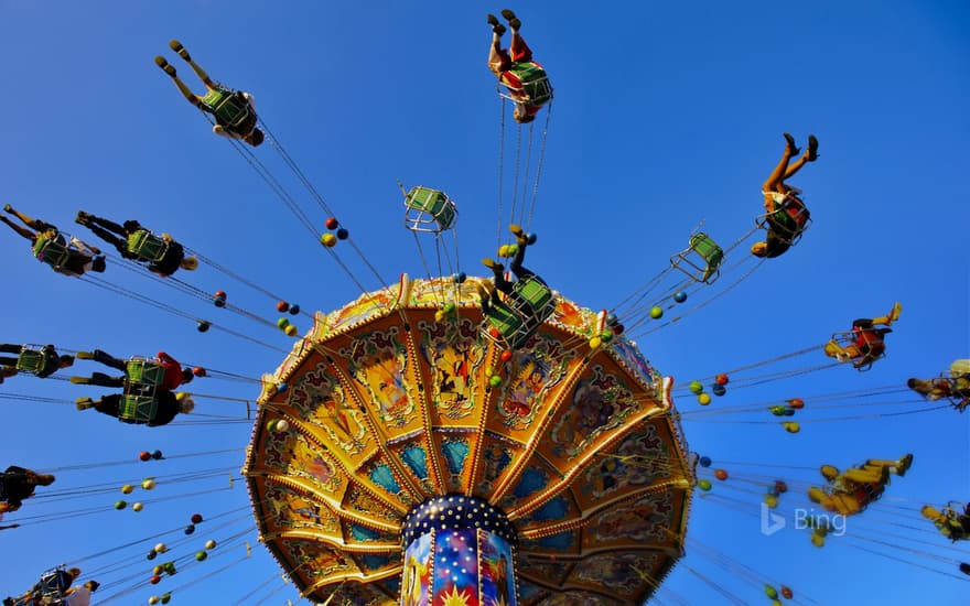 Amusement ride at Oktoberfest in Munich, Germany