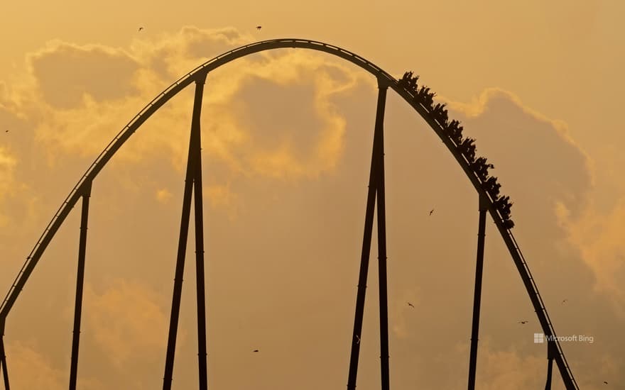 Shambhala roller coaster, PortAventura Park, Salou, Tarragona, Spain