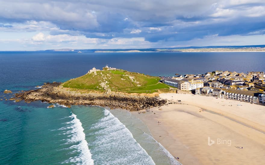 Porthmeor beach in St Ives, Cornwall, England