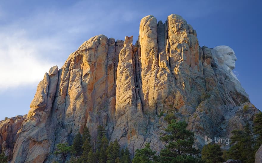 Profile of George Washington at Mount Rushmore National Memorial, South Dakota