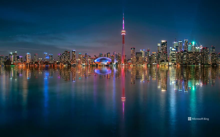 Toronto skyline and its reflection, Toronto