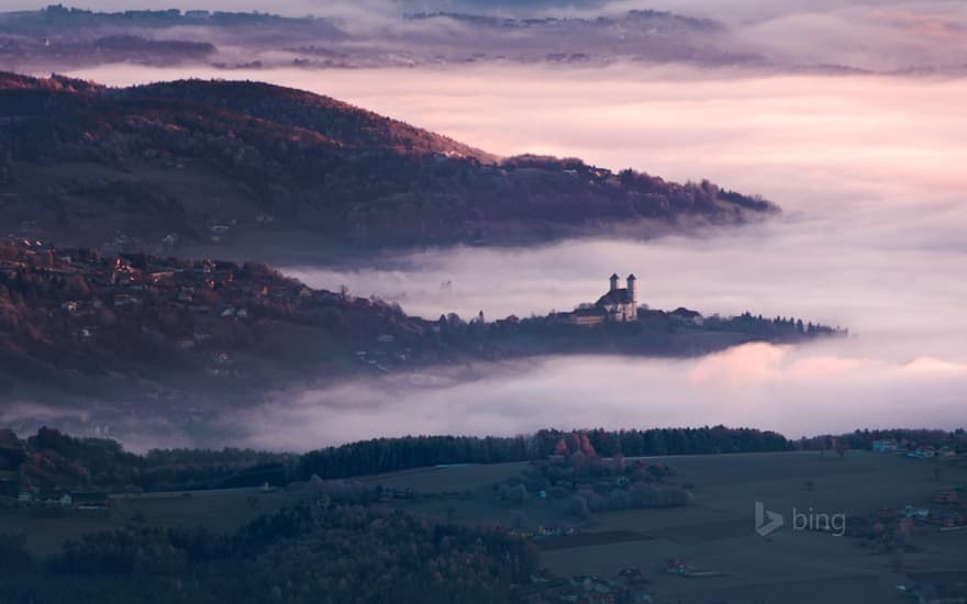 Alpine foothills surrounding the town of Weiz in Styria, Austria